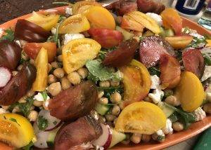 vegetable salad with heirloom tomatoes
